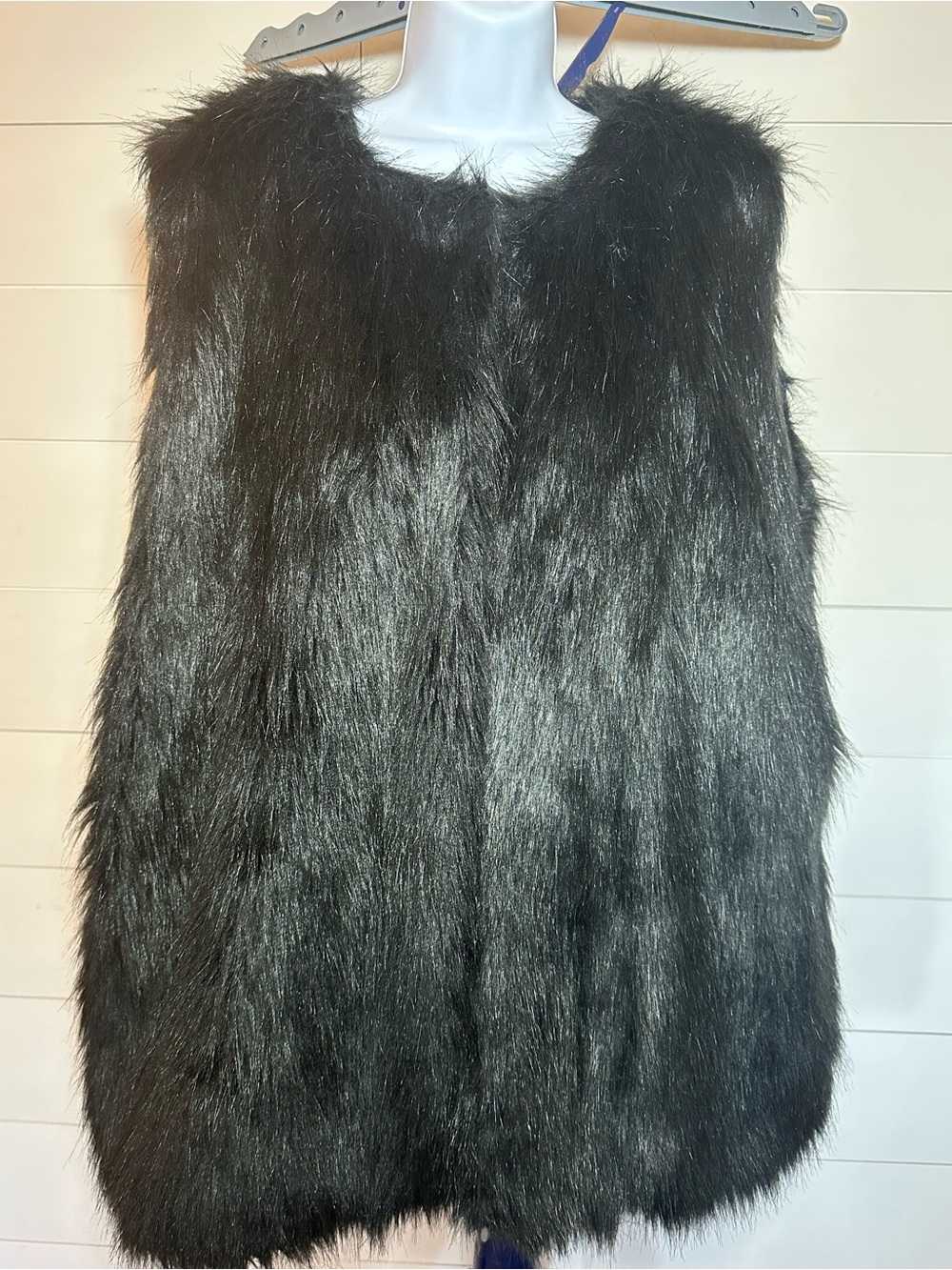 #214 Black Faux Fur Vest Dress - Stylish Layering Piece